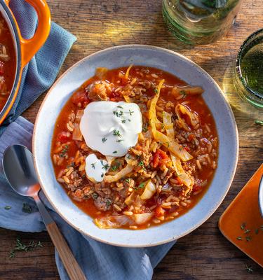 Cremiger One-Pot-Reis mit Hack und Kohl