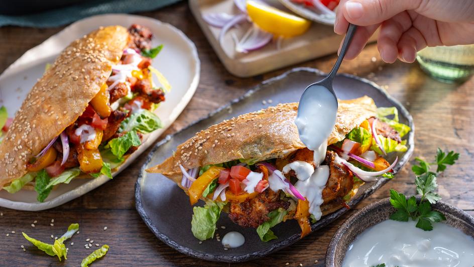 Reispapier-Kebap im Airfryer