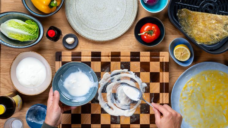 Reispapier-Kebap im Airfryer