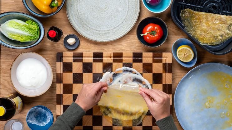 Reispapier-Kebap im Airfryer