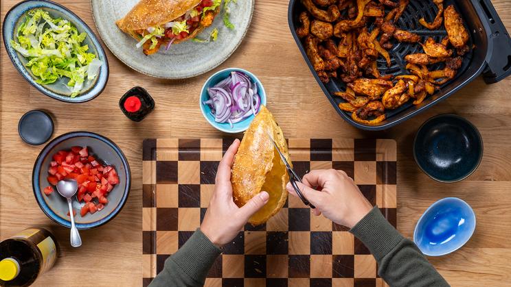 Reispapier-Kebap im Airfryer