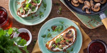 Bruschetta mit gerösteten Pilzen