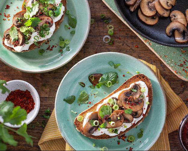 Bruschetta mit gerösteten Pilzen