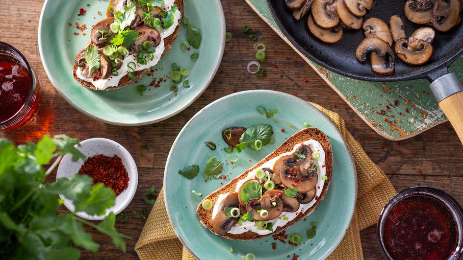 Bruschetta mit gerösteten Pilzen