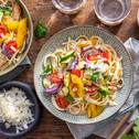 Pasta Alfredo mit Grillgemüse