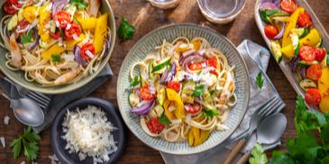 Pasta Alfredo mit Grillgemüse