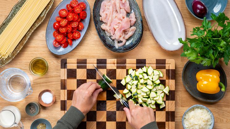 Pasta Alfredo mit Grillgemüse