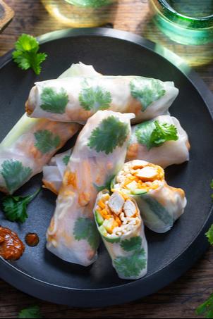 Kimchi chicken Sommerrollen