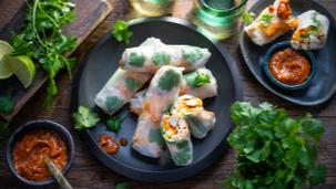 Kimchi chicken Sommerrollen