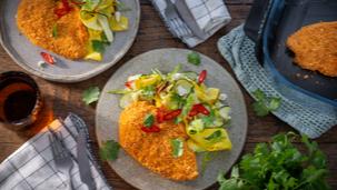 Knusper Schnitzel im Airfyrer mit Zucchini Salat