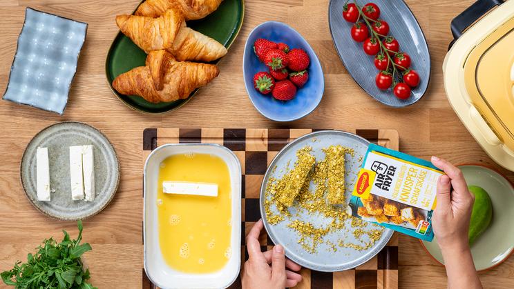 Airfryer Schafskäse Croissant-Salat