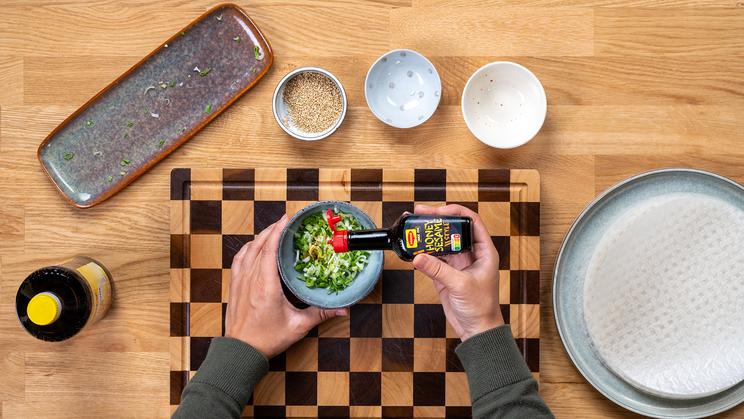 Reispapier Nudel Salat Honey Sesame Style