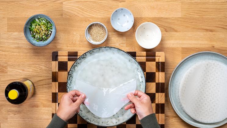 Reispapier Nudel Salat Honey Sesame Style
