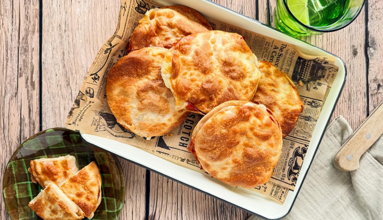 Sándwich de jamón y queso en air fryer
