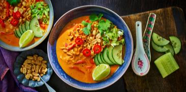 Korean Style Peanut Noodle Bowl