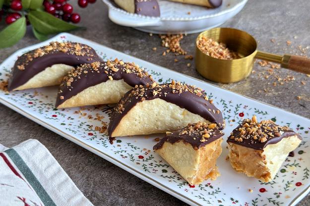 Tacos de crema de turrón y chocolate