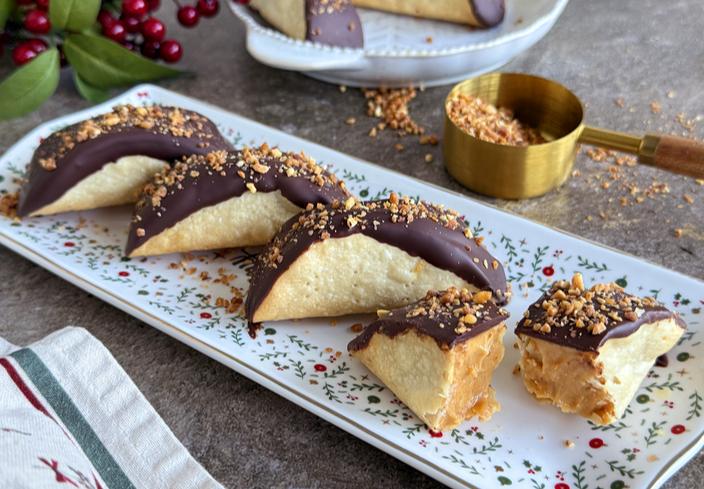 Tacos de crema de turrón y chocolate