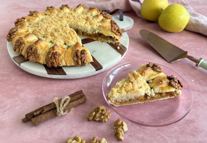 Tarta de manzana con crumble
