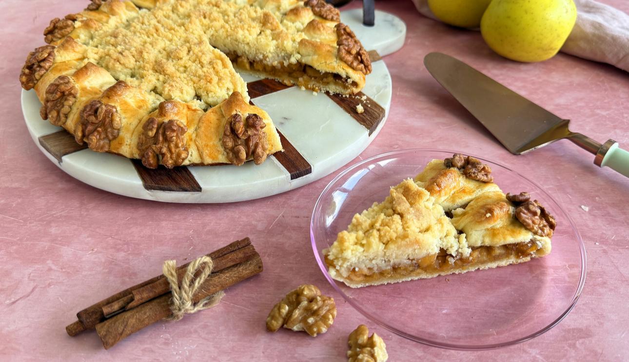 Tarta de manzana con crumble