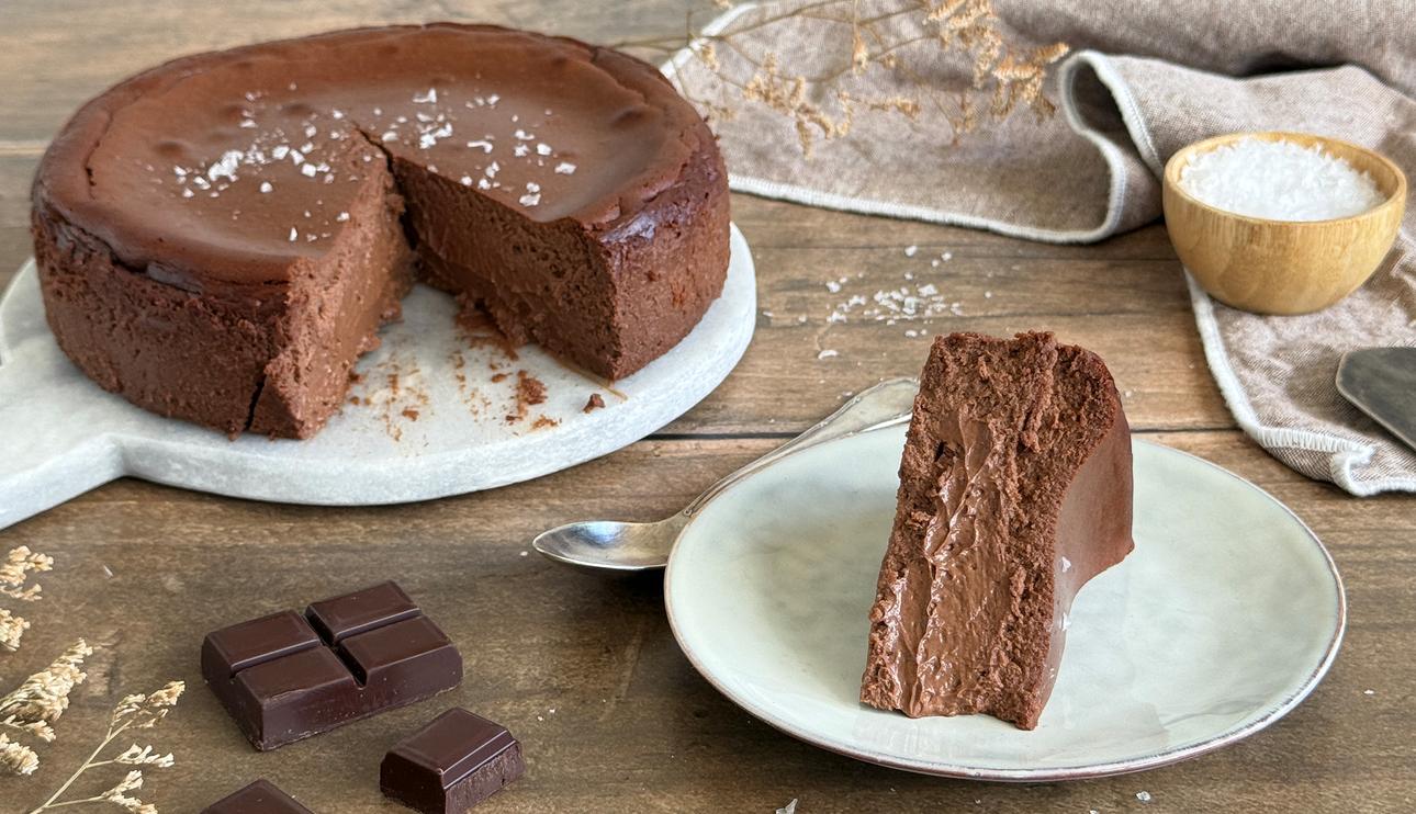 Tarta de queso con chocolate