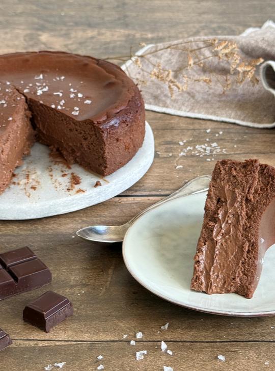Tarta de queso con chocolate