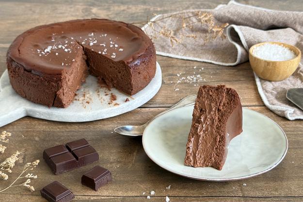 Tarta de queso con chocolate