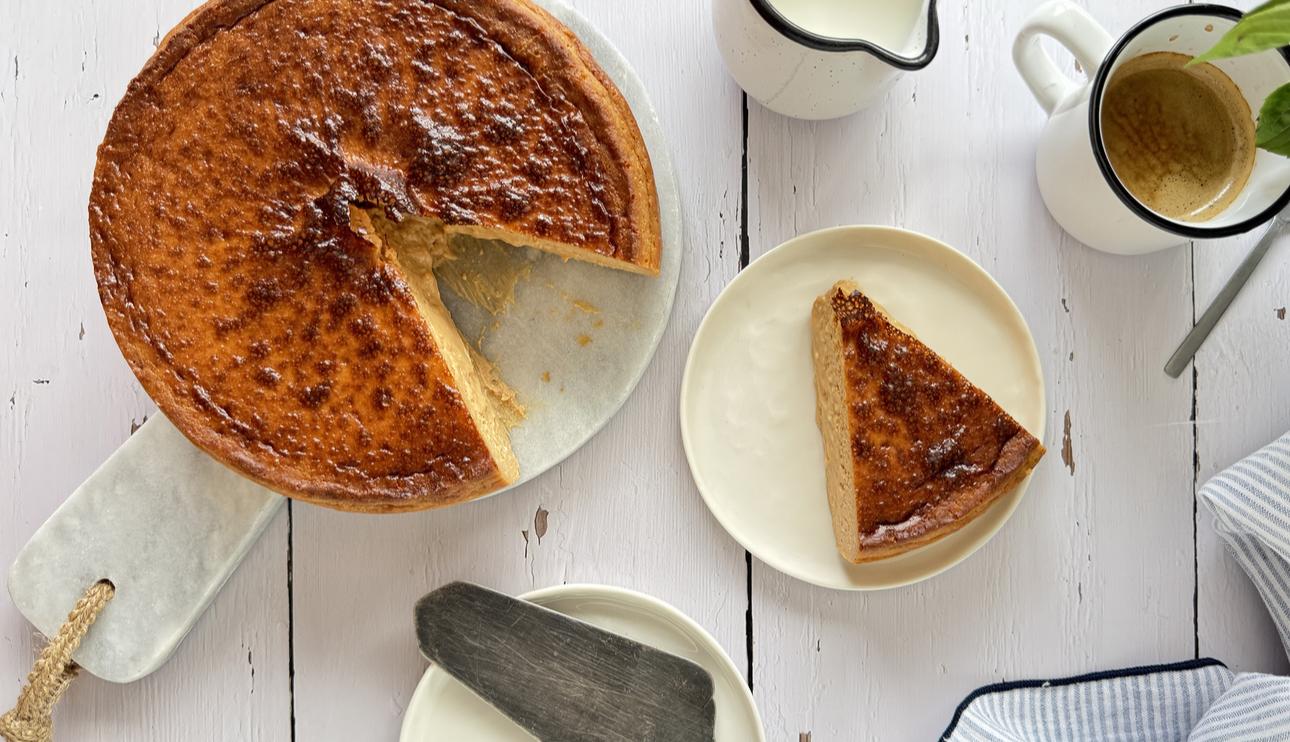 Tarta de queso y dulce de leche en freidora de aire