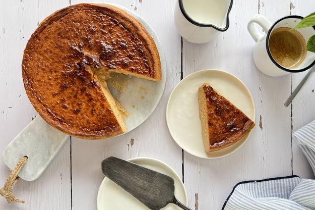 Tarta de queso y dulce de leche en freidora de aire