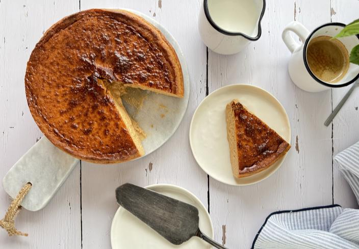 Tarta de queso y dulce de leche en freidora de aire