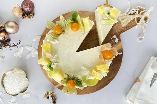 Tarta de queso y piña colada sin horno