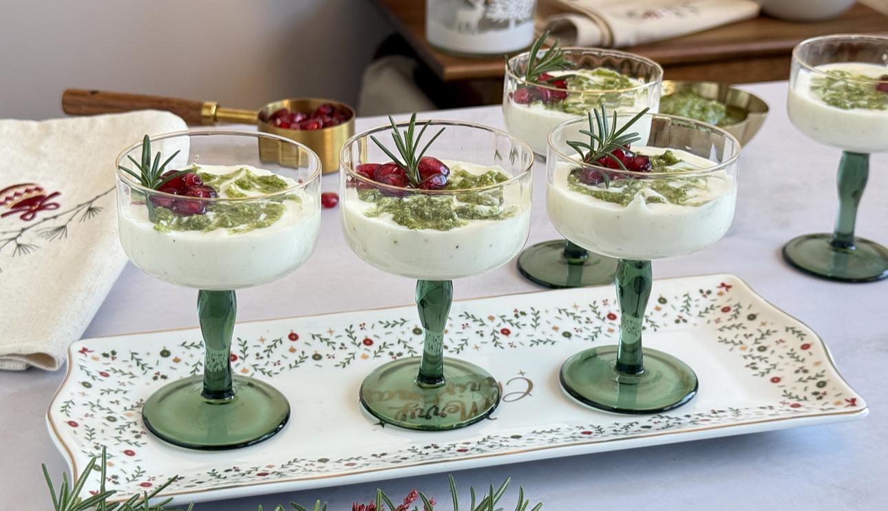 Vasito fácil de parmesano y pesto