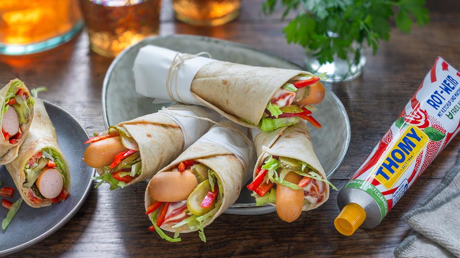Würstchen Wraps